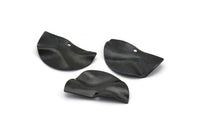 Semi Circle Charm, 10 Oxidized Black Brass Wavy Half Moon Charms With 1 Hole, Earrings, Findings (25x14x0.60mm) D0674 S1036