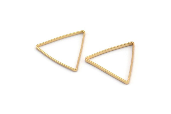 Gold Triangle Charm, 24 Gold Plated Brass Open Triangle Ring Charms (17x1mm) D0066 Q0610
