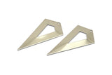 54mm Necklace Triangle, 3 Nickel Free Plated Brass Triangle Charms with 1 holes (54x29x0.60mm) U014