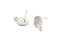 Silver Round Earring, 4 925 Silver Round Stud Earrings With 1 Loop (9mm) N0803