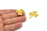 Brass Flower Charm, 24 Raw Brass Flower Charms With 1 Hole, Earrings, Pendants, Findings (30x25x0.50mm) A0919