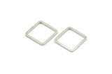 Silver Square Charm, 50 Silver Tone Square Ring Charms (12x1x0.8mm) BS 2378