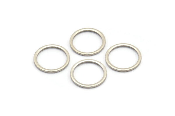 14mm Silver Rings - 12 Antique Silver Brass  Circle Connectors (14mm) BS 1099 H0003