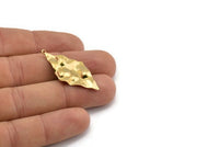 Brass Diamond Charm, 12 Raw Brass Diamond Charms With 1 loop, Earrings, Findings (39x19x0.60mm) D0726