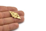 Brass Diamond Charm, 12 Raw Brass Diamond Charms With 1 loop, Earrings, Findings (39x19x0.60mm) D0726