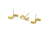 Earring Studs, 10 Raw Brass -  Irregular Stud Earrings - Brass Earrings - Earrings (15x5x1.5mm) N1416