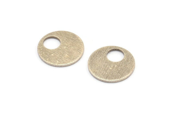 Gümüş Yuvarlak Charm, 10 Dokulu Antik Gümüş Kaplama Pirinç Halka Charm, Küpeler, Bulgular (16x1mm) D1079 H1030