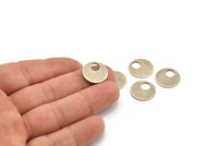 Gümüş Yuvarlak Charm, 10 Dokulu Antik Gümüş Kaplama Pirinç Halka Charm, Küpeler, Bulgular (16x1mm) D1079 H1030