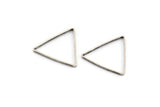 Silver Triangle Charm, 50 Antique Silver Plated Brass Open Triangle Ring Charms (17x1mm) D0066 H0659