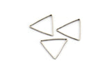 Silver Triangle Charm, 50 Antique Silver Plated Brass Open Triangle Ring Charms (17x1mm) D0066 H0659
