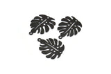 Black Monstera Charm, 12 Oxidized Black Brass Monstera Leaf Charms With 1 Loop, Pendants, Earrings, Findings (24x20x0.60mm) D1005 S234