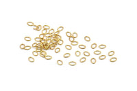 Brass Jump Ring, 500 Raw Brass Oval Jump Rings (4x3x0.5mm) A0985