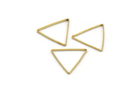 Brass Triangle Charm, 100 Raw Brass Open Triangle Ring Charms (17x1mm) D0066