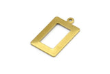 Brass Rectangle Charm, 24 Raw Brass Rectangle Charms with 1 Loop, Pendants, Earrings (23x14x0.80mm) B0324