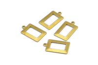 Brass Rectangle Charm, 24 Raw Brass Rectangle Charms with 1 Loop, Pendants, Earrings (23x14x0.80mm) B0324