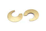 Brass Moon Charm, 8 Raw Brass Textured Crescent Connectors Without Hole, Pendants, Earrings, Findings (40x37x0.50mm) D882