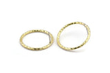 Brass Round Earring, 2 Textured Raw Brass Circle Shaped Stud Earrings (29x2mm) N2110