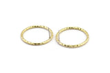 Brass Round Earring, 2 Textured Raw Brass Circle Shaped Stud Earrings (29x2mm) N2110