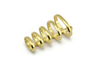 Brass Round Pendant ,1 Raw Brass Pendant with 5 Rings and 1 Loop (37x21x14mm) N0368
