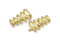 Brass Round Pendant ,1 Raw Brass Pendant with 5 Rings and 1 Loop (37x21x14mm) N0368