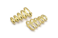 Brass Round Pendant ,1 Raw Brass Pendant with 5 Rings and 1 Loop (37x21x14mm) N0368