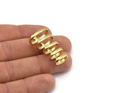 Brass Round Pendant ,1 Raw Brass Pendant with 5 Rings and 1 Loop (37x21x14mm) N0368