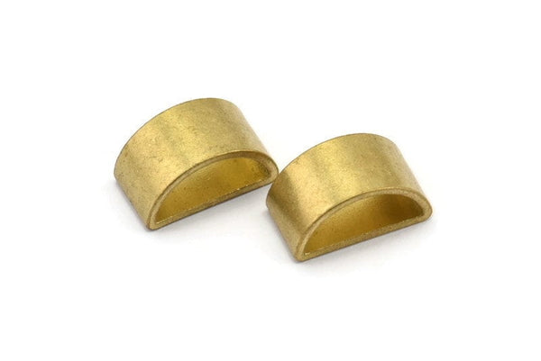 Brass Half Moon - 25 Raw Brass Semi Circle Thick Cut Connectors, Bracelet Finding, Bracelet Charm (8x16x0.8x0.8mm) D0143