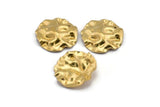 Brass Wavy Disc, 24 Raw Brass Wavy Disc Charms With 1 Hole, Earrings, Findings (19x18x0.60mm) D727