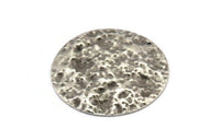 Gümüş Yuvarlak Tılsımlar, 1 Delikli 2 Çekiçlenmiş Antik Gümüş Kaplama Pirinç Yuvarlak Tılsım, Kolye Uçları, Küpeler, Bulgular (40x0,60 mm) D1027 H1124
