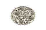 Gümüş Yuvarlak Tılsımlar, 1 Delikli 2 Çekiçlenmiş Antik Gümüş Kaplama Pirinç Yuvarlak Tılsım, Kolye Uçları, Küpeler, Bulgular (40x0,60 mm) D1027 H1124