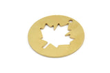 Brass Leaf Charm, 4 Raw Brass Leaf Charms With 1 Hole, Charm Pendants (30x1mm) A3070