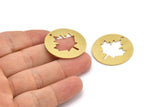 Brass Leaf Charm, 4 Raw Brass Leaf Charms With 1 Hole, Charm Pendants (30x1mm) A3070