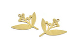 Brass Flower Charm, 6 Raw Brass Lily Flower Charms With 1 Hole, Charm Pendants (37x36x1mm) A3075