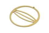 Brass Circle Charm, 4 Raw Brass Circle Charms With 1 Loop, Charm Pendants (55x53x1mm) A3064