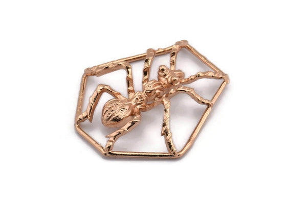 Rose Gold Plated Ant Pendant, 1 Rose Gold Plated Ant Pendants, Animal Jewelry (40x36mm) N0354 Q0089