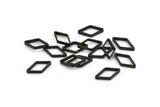 Black Diamond Charm, 25 Oxidized Brass Black Wide Cut Open Diamond Ring Charms (9x17x0.8x2mm) D0138 S847