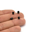 Black Tiny Tube, 50 Oxidized Brass Black Tiny Tubes (4x4mm) Bs1450 S212