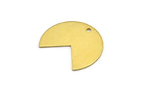 Brass Pizza Slice, 10 Raw Brass Three Quarters Stamping Blank Charms With 1 Hole, Pendants, Findings (21x25x0.80mm) B0172