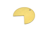 Brass Pizza Slice, 10 Raw Brass Three Quarters Stamping Blank Charms With 1 Hole, Pendants, Findings (21x25x0.80mm) B0172