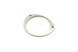 Silver Circle Connector, 24 Antique Silver Plated Brass Circle Connectors With 2 Holes, Findings (26x22x0.80mm) D0743 H0774