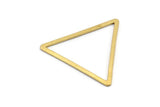 Brass Triangle Charm, 12 Raw Brass Triangle Rings, Findings (36x32x2x1mm) D1021
