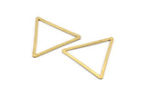 Brass Triangle Charm, 12 Raw Brass Triangle Rings, Findings (36x32x2x1mm) D1021