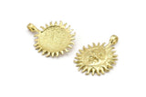 Brass Sun Charm, Raw Brass Sun Charms With 1 Loop, Findings (38x28mm) N2055