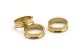 Brass Channel Ring - 10 Raw Brass Channel Ring Settings (15mm) N0480