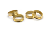 Brass Channel Ring - 10 Raw Brass Channel Ring Settings (15mm) N0480