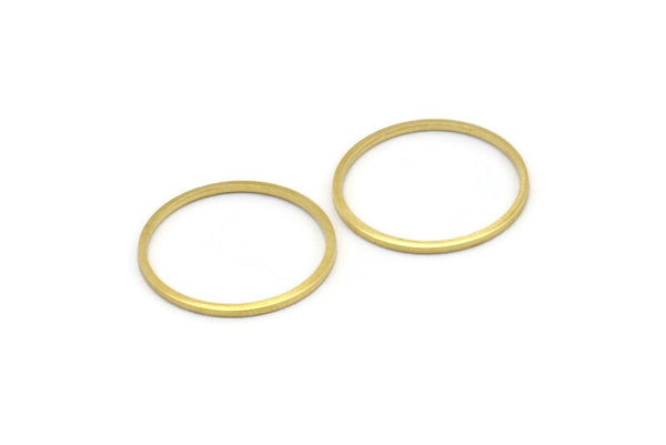 22mm Circle Connectors - 50 Raw Brass Circle Connectors (22x1x1mm) BS 1093