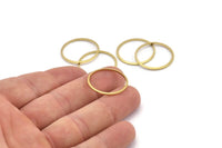 22mm Circle Connectors - 50 Raw Brass Circle Connectors (22x1x1mm) BS 1093