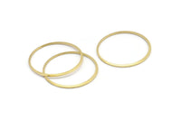 30mm Circle Connectors - 24 Raw Brass Circle Connectors (30x1x1mm) BS 1089