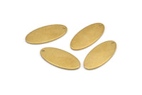 Brass Oval Charm, 12 Raw Brass Oval Charms With 1 Hole, Pendants, Earrings, Findings (23x11x1mm) D984