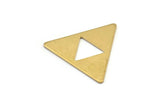 Brass Triangle Charm, 6 Raw Brass Zelda Stamping Blanks, Findings (27x1mm) D1024
